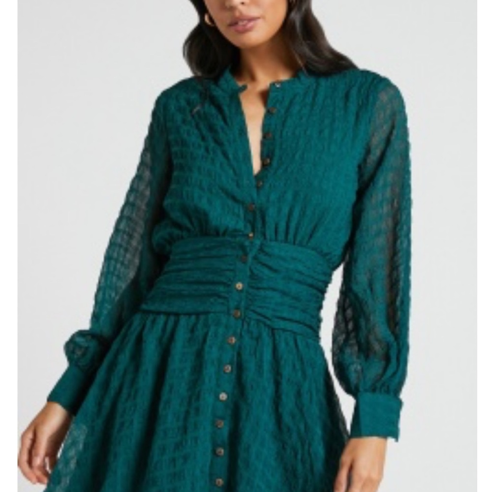 Showpo Teal Button Up Dress